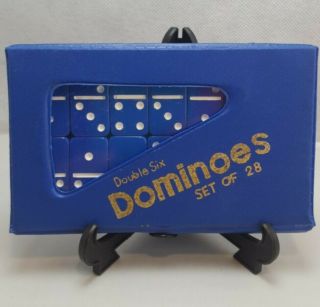 Vintage Mini Double Six Dominoes Set Of 26 (l3)