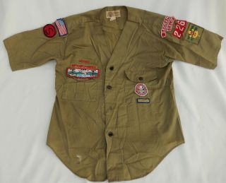 Vtg.  Boy Scouts Of America Bsa Youth Shirt W/eagle Scout Patch Sac. ,  Calif.