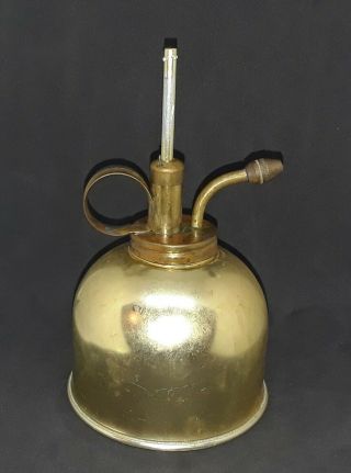 Vintage Brass Pump Oil Can Gun Tool Sprayer Oiler Kent