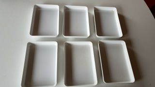 Six Vintage Signed British Airways In Flight Meal Food Stacking Trays Plates Gc
