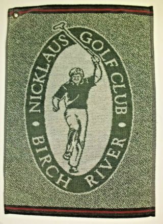 Vintage Jack Nicklaus Golf Club Birch River Towel Green Terry Cloth 21 X 15