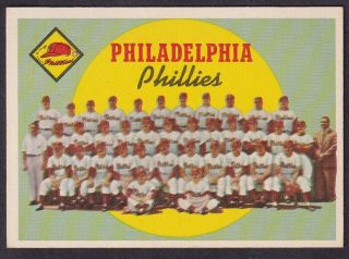 1959 Topps Philadelphia Phillies Team Card No:8 Near