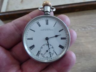 Ashby De La Zouch Maker Antique Gents Silver Cased Pocket Watch -