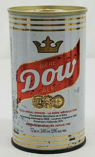 Vintage Dow Steel Beer/biere 12oz Can Empty/tab Un - Pulled Made In Canada