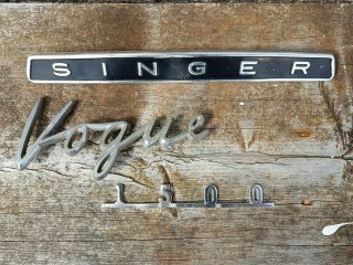 3 X Vintage Car Badges Singer Vogue 1500