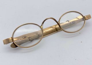 Antique Eyeglasses Antique Spectacles Roller Gold Brass Glasses Liverpool 19th C