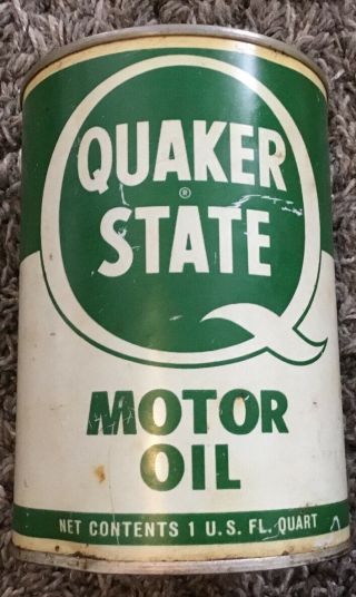 Vintage Quaker State Motor Oil Can Empty Quart Can