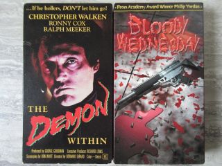 2 Old Vintage 1989 - 98 Vhs Horror Movies Bloody Wednesday The Demon Within