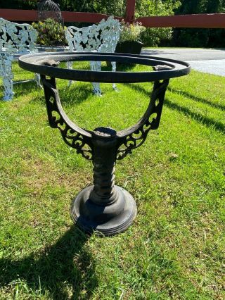 Vtg Cast Iron Industrial Steampunk Hot Water Heater Tank Plant Stand Stool Base