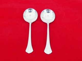 Reed & Barton Sterling Silver 18th Century Cream Soup Spoons Hn - 40
