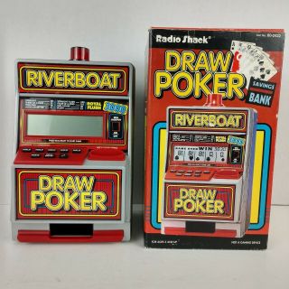 Vintage Radio Shack 3 In 1 Draw Poker Savings Bank Slot Machine W/ Box