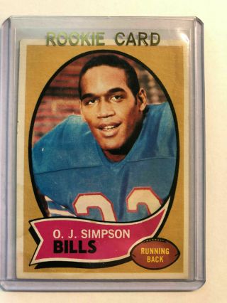 O.  J.  Simpson 1970 Topps Football Buffalo Bills U.  S.  C.  Rookie Card Rc Hof Vg