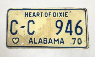 1970 Alabama Coal And Coke Dealer License Plate Tag Al C & C 946