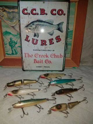 Vintage Small Wooden Creek Chub Pikie Fishing Lures