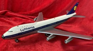 Vintage Lufthansa Boeing 747 Schurco Made In Germany Toy Airplane Windup