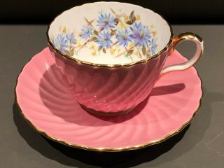 Vintage Aynsley Bone China Pink Tea Cup & Saucer