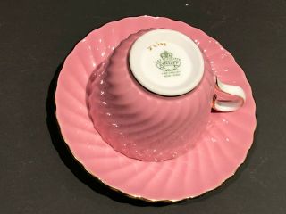 Vintage Aynsley Bone China Pink Tea Cup & Saucer 2