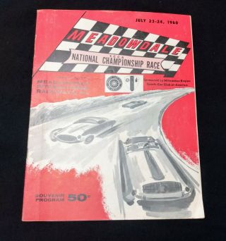 July 1960 Rare Defunct Meadowdale International Raceways Program National Race
