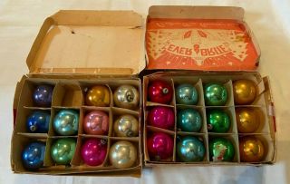 Iob 23 Vintage 40 Mm Colorful Round Glass Christmas Ornaments Made In Japan