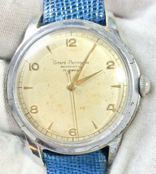 Vintage Oversized Girard - Perregaux 17j Swiss Bumper Automatic Watch