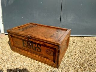 Vintage Wooden Egg Crate Advertising Box