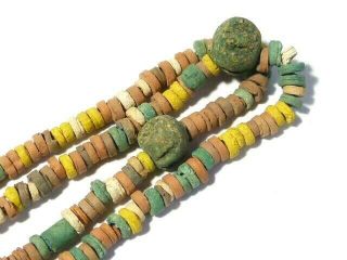 Ancient Egyptian Multi Coloured Faience Beads Necklace Restrung Cme5