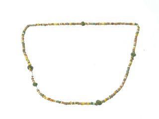 Ancient Egyptian Multi Coloured Faience Beads Necklace Restrung CME5 2