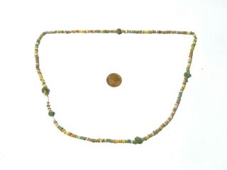 Ancient Egyptian Multi Coloured Faience Beads Necklace Restrung CME5 3