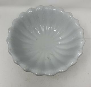 Antique White Ironstone Stone China Meakin Fluted Compote 2