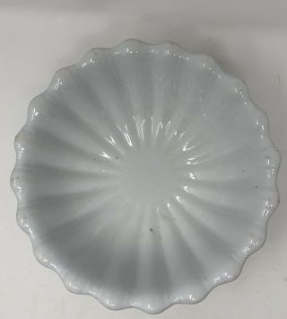 Antique White Ironstone Stone China Meakin Fluted Compote 3