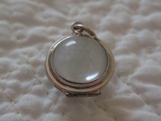 Antique Art Deco Sterling Silver Pools Of Light Locket Charm Or Pendant