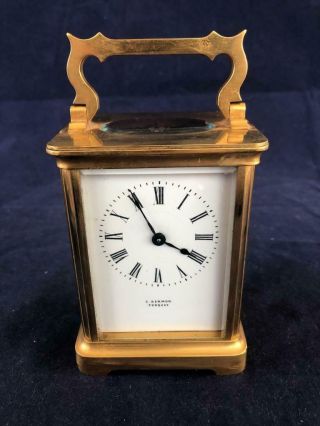 Good Vintage French R & Co Paris Brass Cased Carriage Clock.