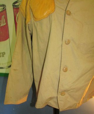 Vtg Red Head FISHUNTEX Shooting Jacket Marksman Leather Padded Coat 1950 ' s XL 2