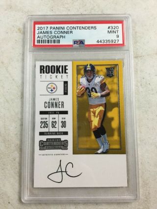 2017 Panini Contenders James Conner Auto Autograph Rookie Card Psa 9 Steelers