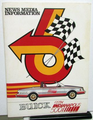 1981 Buick Indy 500 Pace Car & Driver Duke Nalon Press Kit Media Release Rare