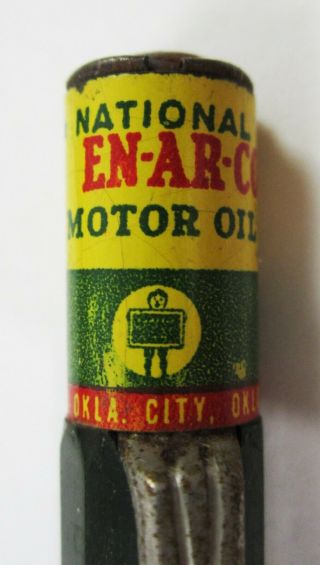 Vintage Enarco Advertising Motor Oil Can Pencil Zolbe Oil Company Oklahoma City