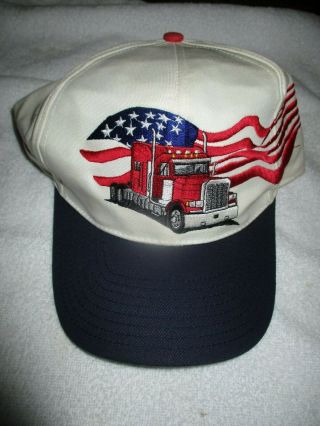 Peterbilt Hat Trucker Snapback Cap American Flag
