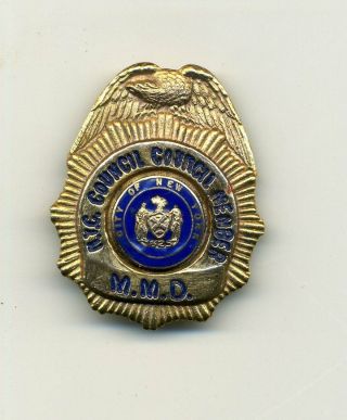 Vintage York City Council Member M.  M.  D.  Identification Badge