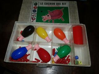 Ancien Jeu Vintage Le Cochon Qui Rit 6 Joueurs.  Bon état.