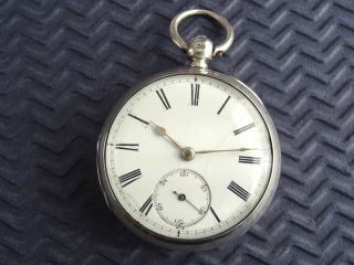 1889 Solid Silver Keywind Gents Pocket Watch.  Serviced.  Antique