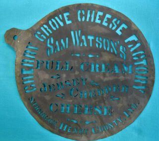 Large Antique Brass Or Copper Advertising Stencil