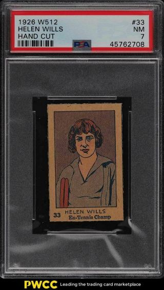 1926 W512 Strip Card Helen Wills 33 Psa 7 Nrmt