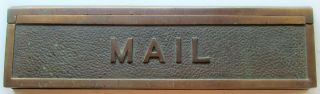 Antique Bronze Mail Box Letter Slot Cover Flap Mail American Device Co L - 53m