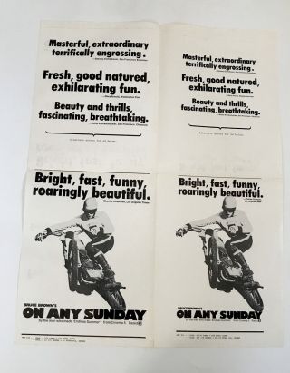 Motorcycle Sport And The Man Who Ride On Any Sunday By Bruce Brown Vintage Ad 2