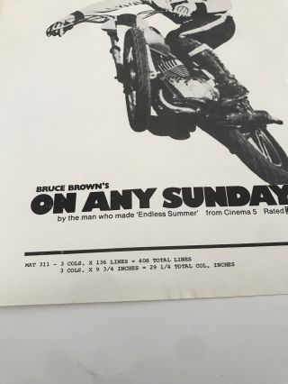 Motorcycle Sport And The Man Who Ride On Any Sunday By Bruce Brown Vintage Ad 3