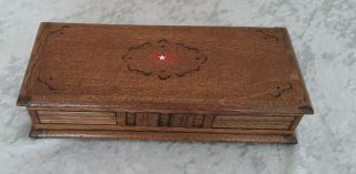 Wood Box With White Star Line Flag Logo.  Olympic / Titanic Interest