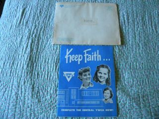 Vintage 1951 The Y.  W.  C.  A.  Of Buffalo York Envelope Letter And Booklet
