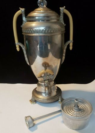 Vintage Royal Rochester Silver Deco Electric Coffee Percolator Maker 1924/e739
