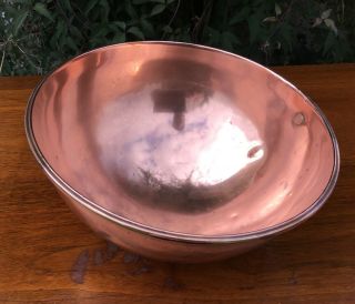 Antique Copper Kitchen Mixing Bowl.  Made In England.  10.  5” X 5”