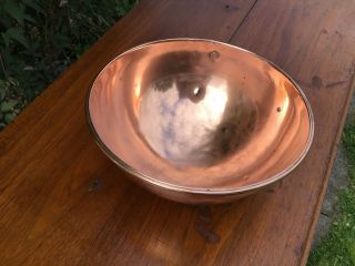 Antique Copper Kitchen Mixing Bowl.  Made In England.  10.  5” X 5” 2